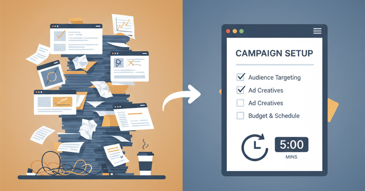 Facebook Ad Setup Time Reduction: The Operator's 2026 Workflow System