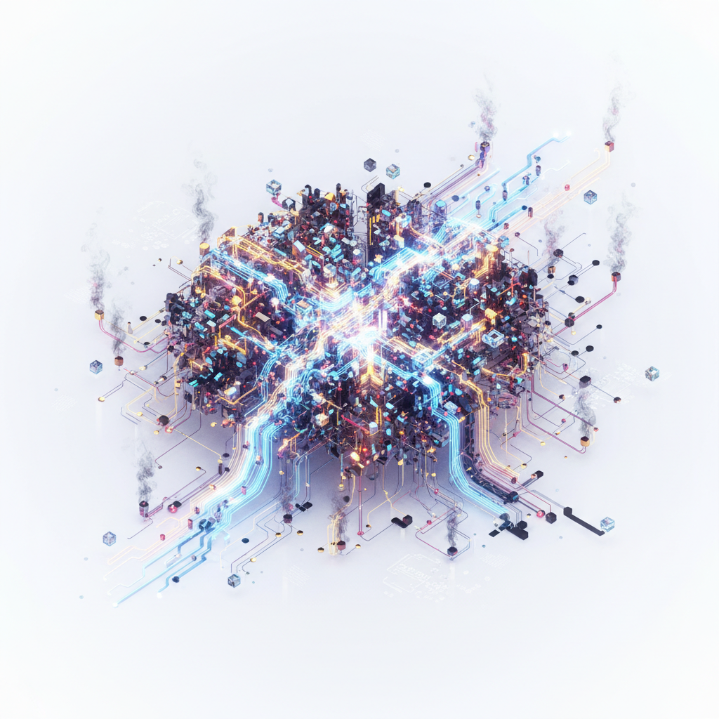 Illustration of algorithmic learning networks with interrupted signal connections.