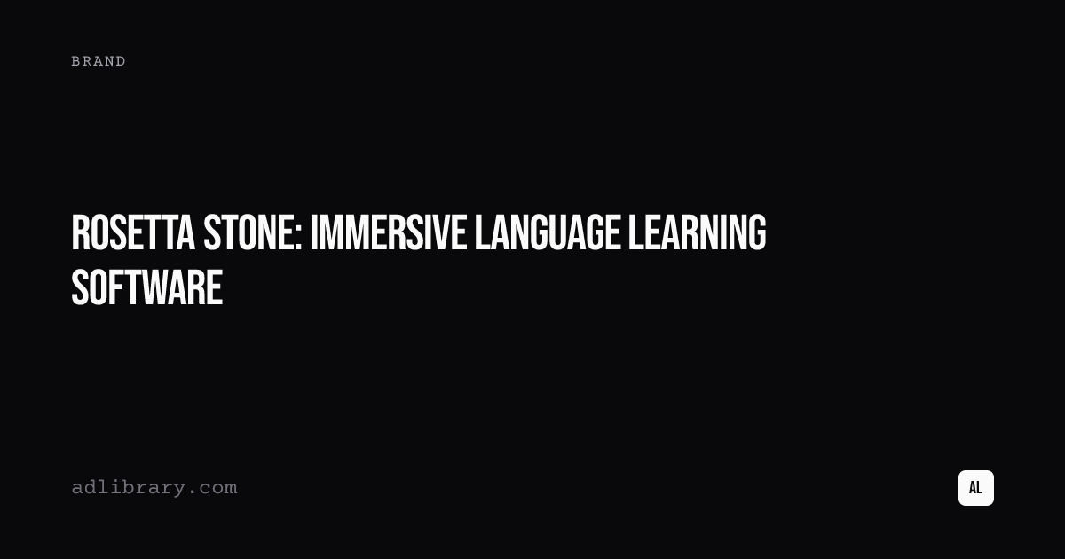 Rosetta Stone: Immersive Language Learning Software